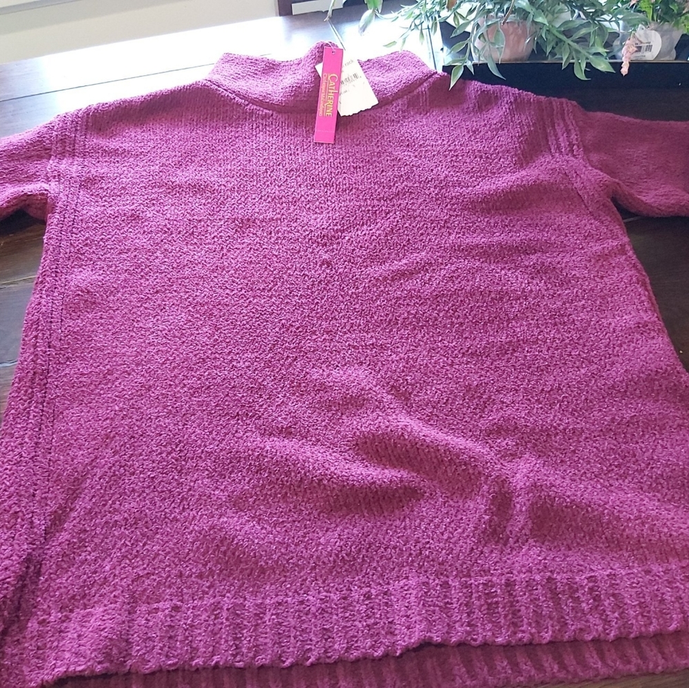 *NEW*CATHERINE MELADRINO PURPLE CHENILLE STYLE SWEATER/B4